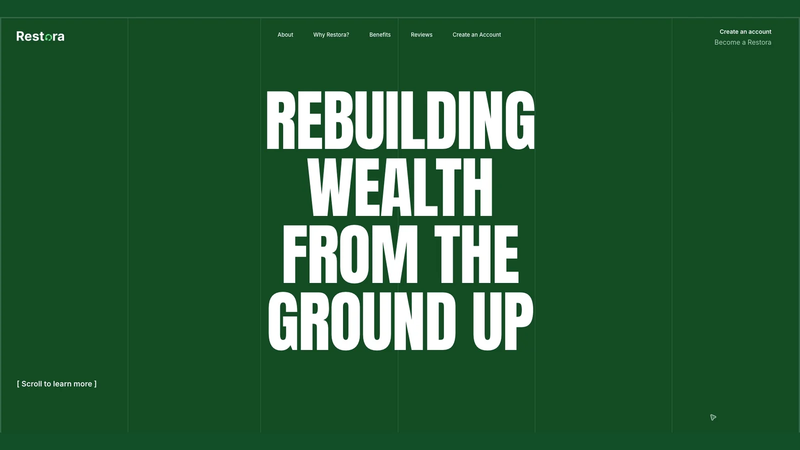 Restora website hero section